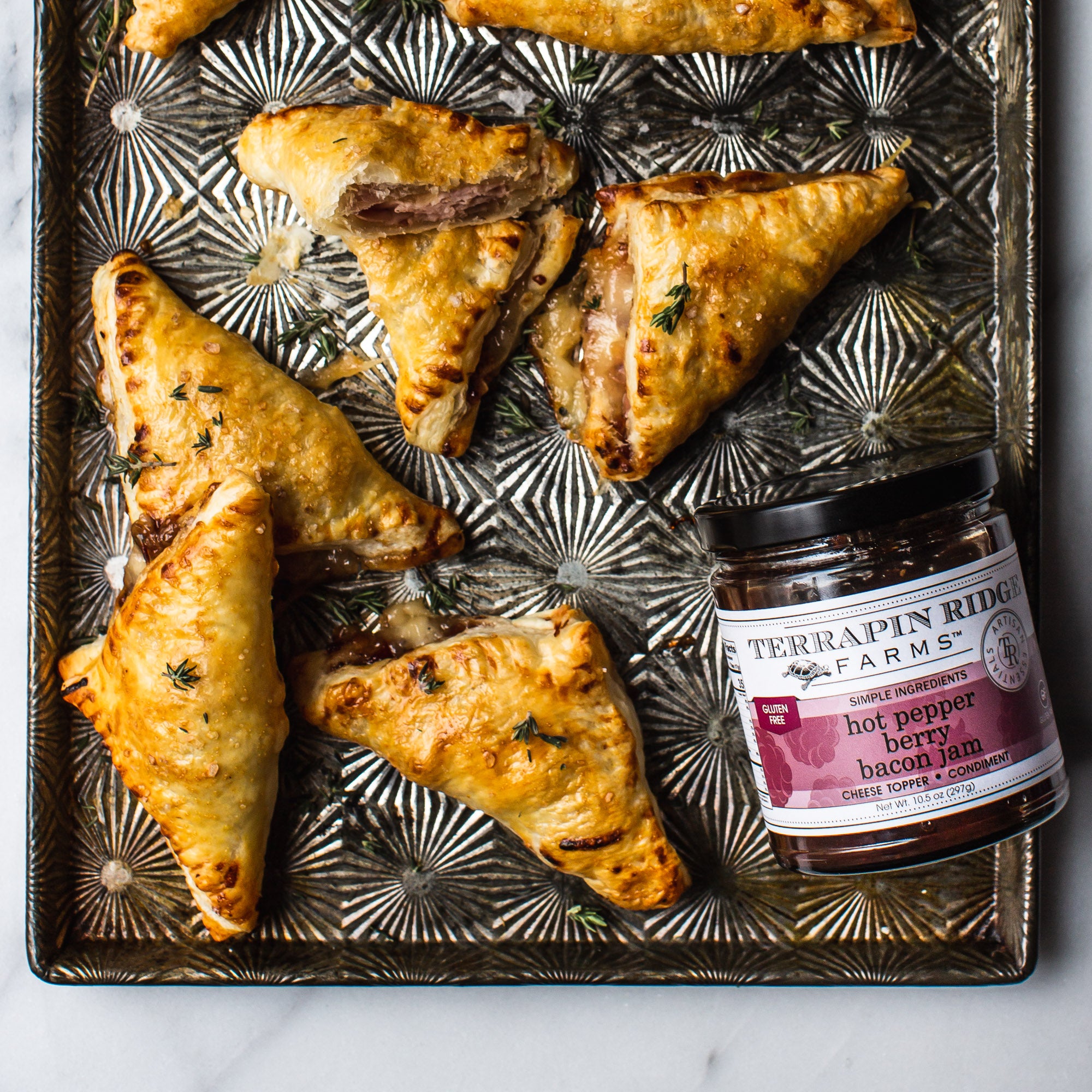 Hot Pepper Berry Bacon Jam Turnovers
