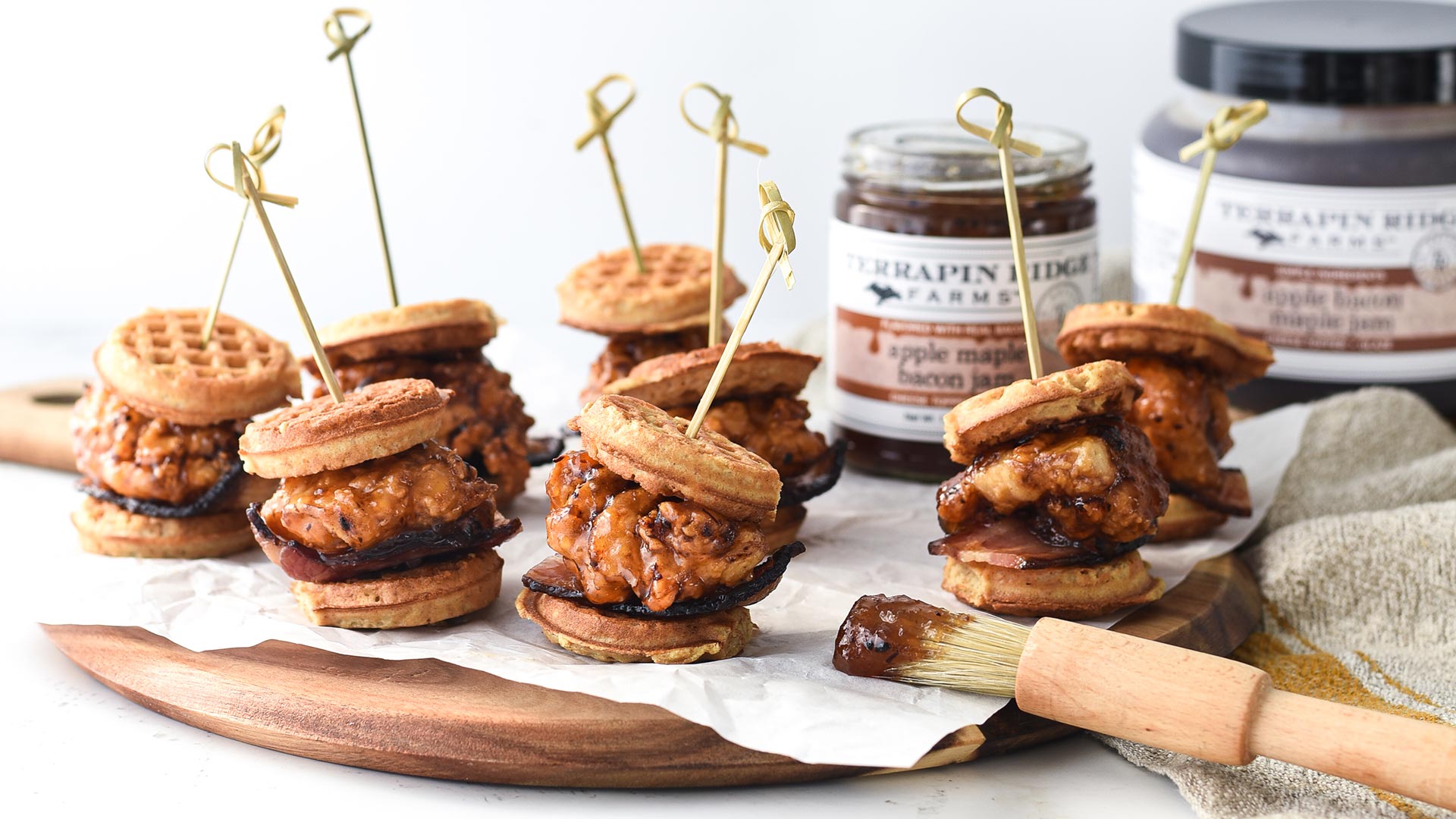 Mini Fried Chicken 'n Waffle Sandwiches