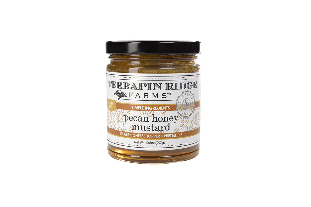 Pecan Honey Mustard Goat Cheese Bake Appetizer with Terrapin Ridge Farms Pecan Honey Mustard