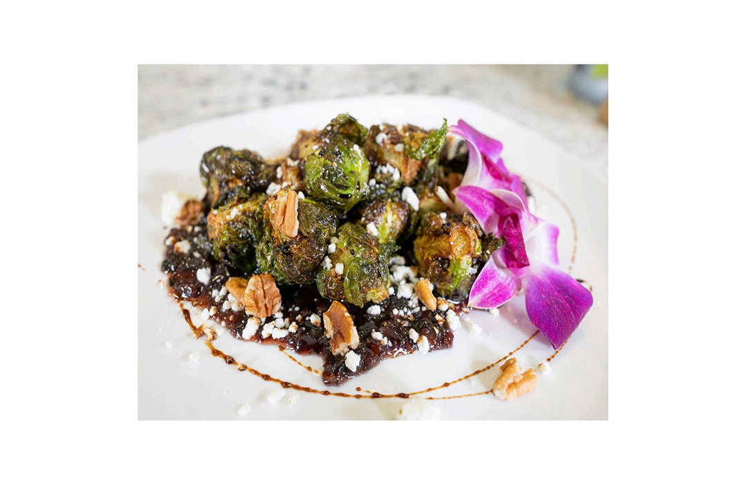 Blueberry Bourbon and Goat Cheese Brussel Sprouts