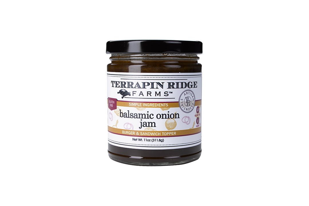 Brat Burgers with Terrapin Ridge Farms Balsamic Onion Jam