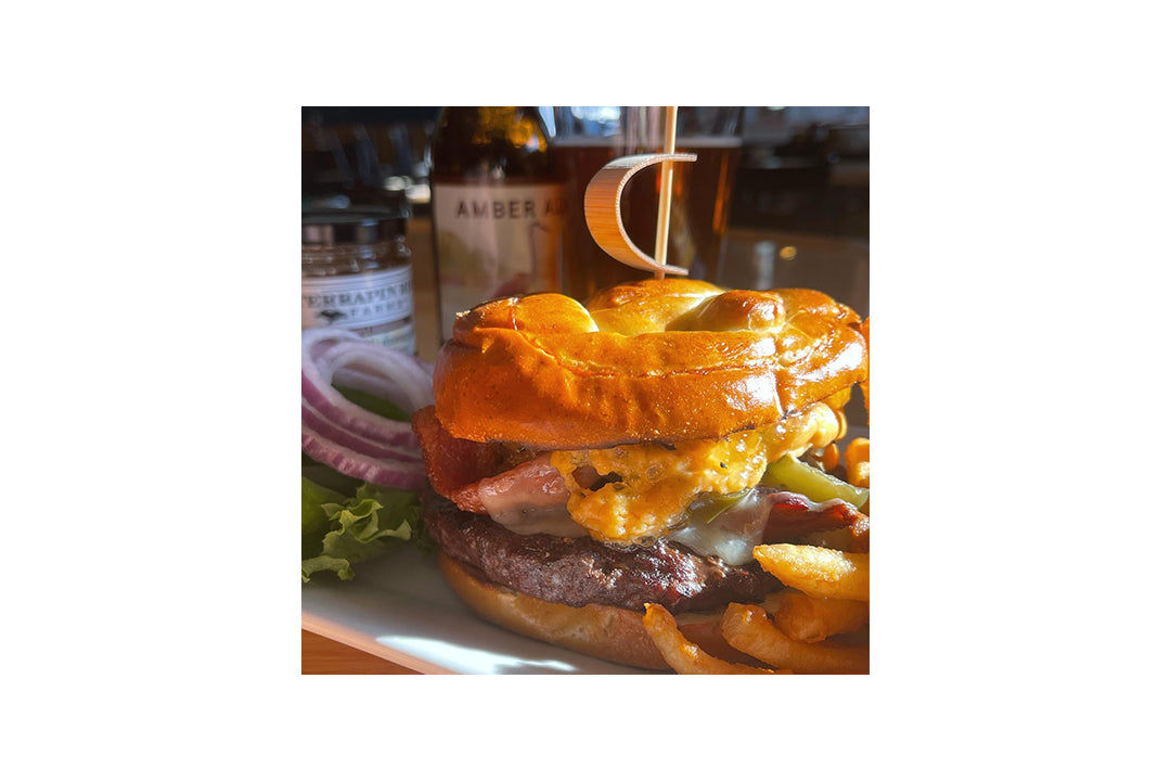 Jammin’ Burger with Terrapin Ridge Farms Amber Ale Pineapple Jalapeño Jam