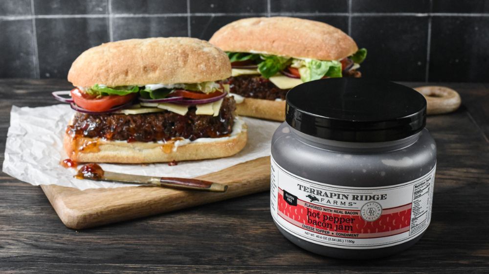 Hot Pepper Bacon Jam Meatloaf Sandwich