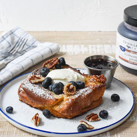 French Toast with Ricotta and Blueberry Bourbon Pecan Jam recipe
