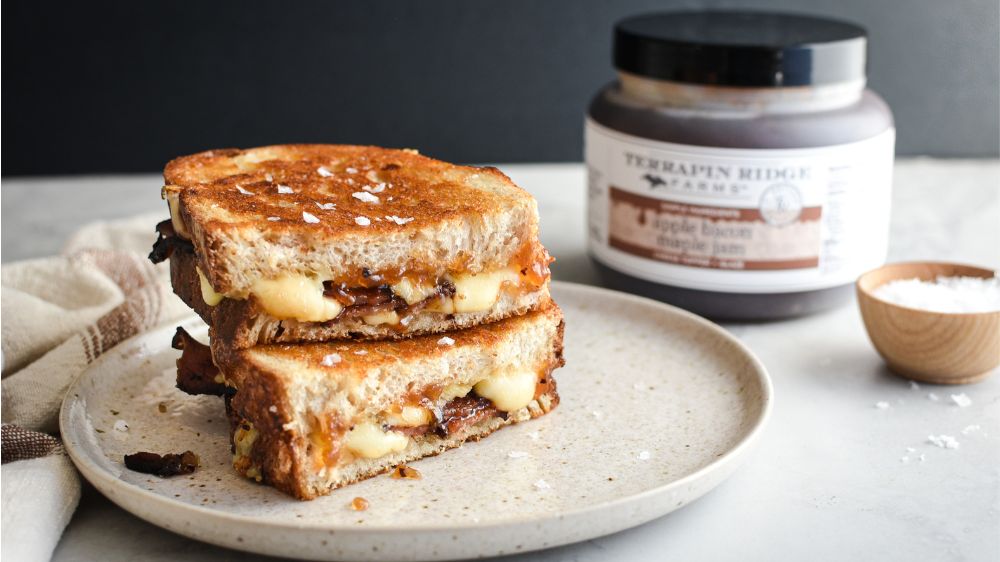 Fontina Grilled Cheese with Apple Maple Bacon Jam