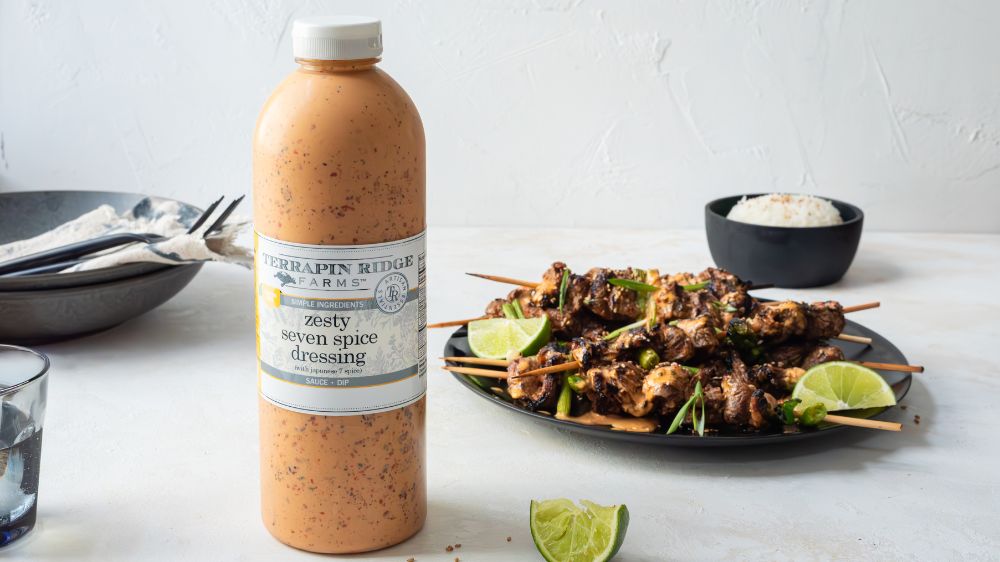 Steak Skewers with Seven Spice Dressing