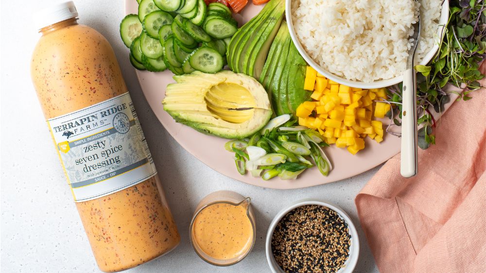 Seven Spice Sushi Tacos with Zesty Seven Spice Dressing