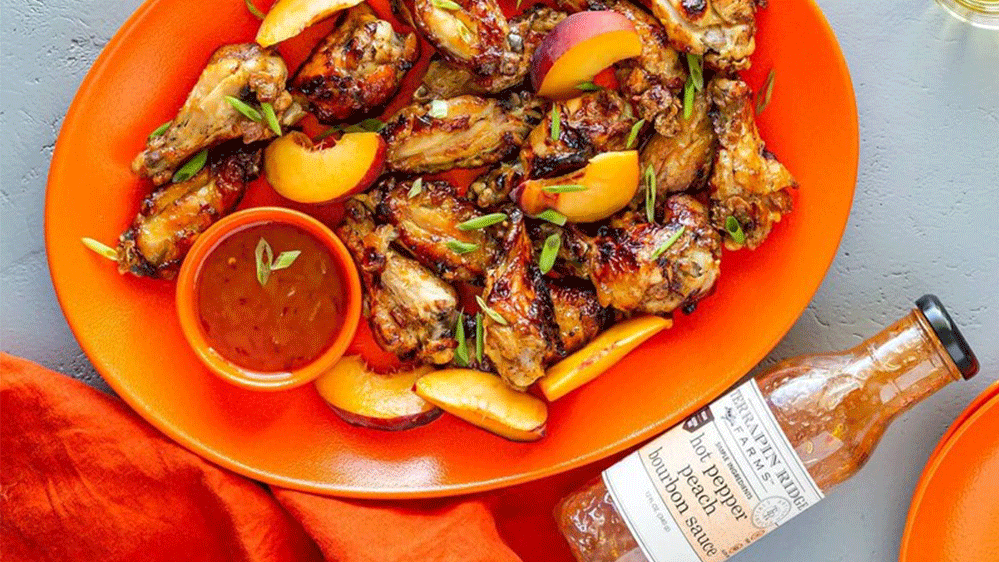Hot Pepper Peach Bourbon Sauce