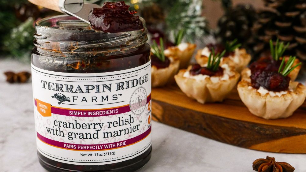 Cranberry Ricotta Phyllo Cups with Cranberry Relish with Grand Marnier