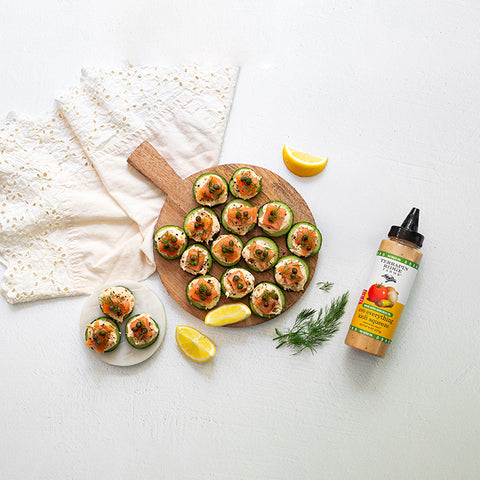 Everything Cucumber Rounds with Smoked Salmon recipe