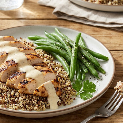 Zingy Lemon Garlic Chicken with Quinoa recipe