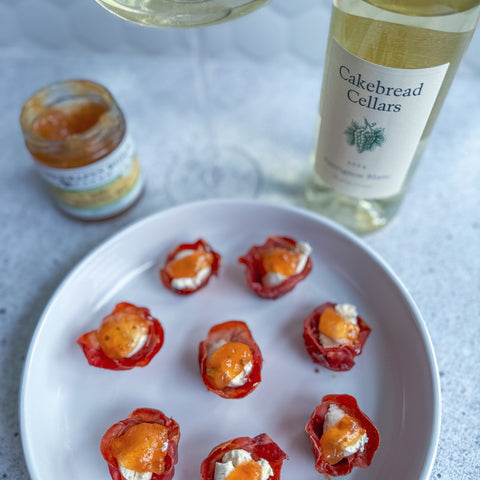 Crispy Prosciutto Cups with Pear & Pistachio Jam recipe
