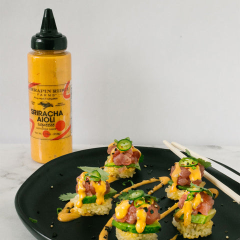 Spicy Tuna Crispy Rice with Sriracha Aioli recipe