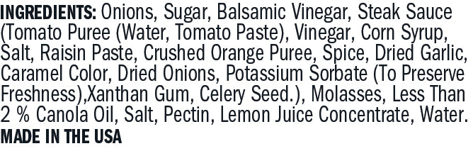 Ingredients for Balsamic Onion Jam - Quart