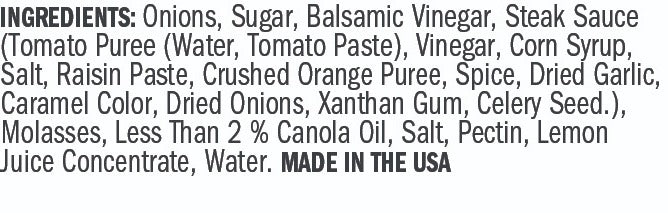 Ingredients for Balsamic Onion Jam - Quart