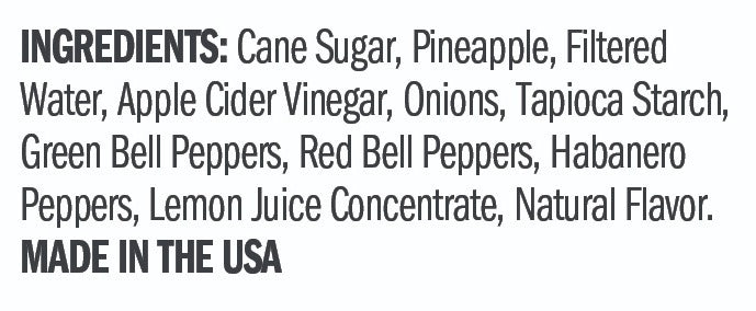 Ingredients for Pineapple Habanero Sauce - Quart