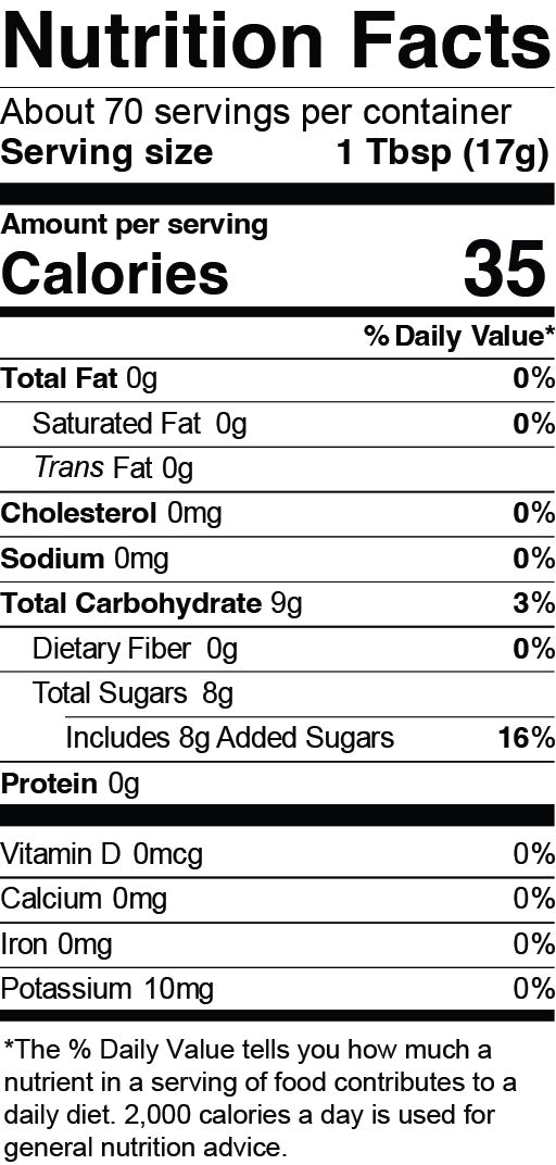 Nutrition Facts for Cranberry Relish with Grand Marnier™ - Quart