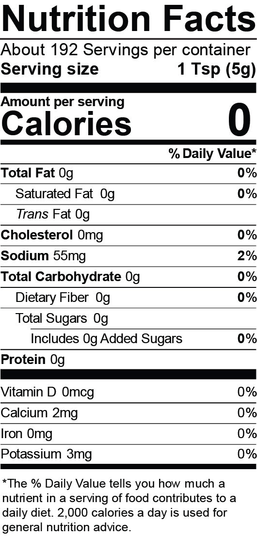 Nutrition Facts for Garlic Kraut Mustard - Quart