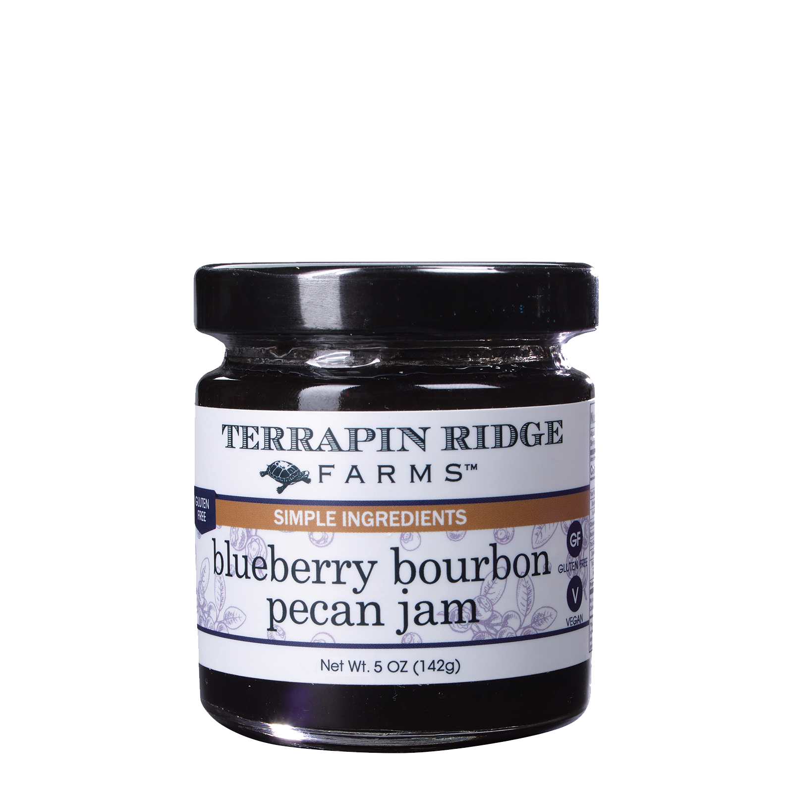Blueberry Bourbon Pecan Jam 5 oz Terrapin Ridge Farms