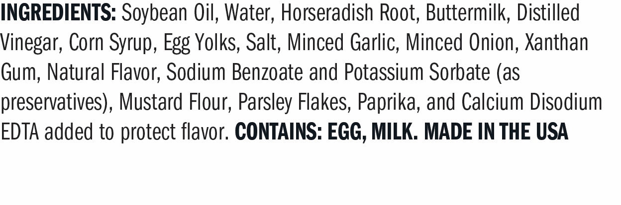 Ingredients for Onion Blossom Horseradish Dip - 4 oz