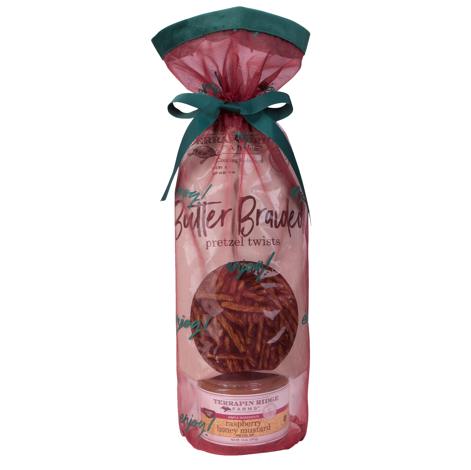 Holiday Grab and Go Giftset with Raspberry Honey Mustard and Braided Pretzel Twists
