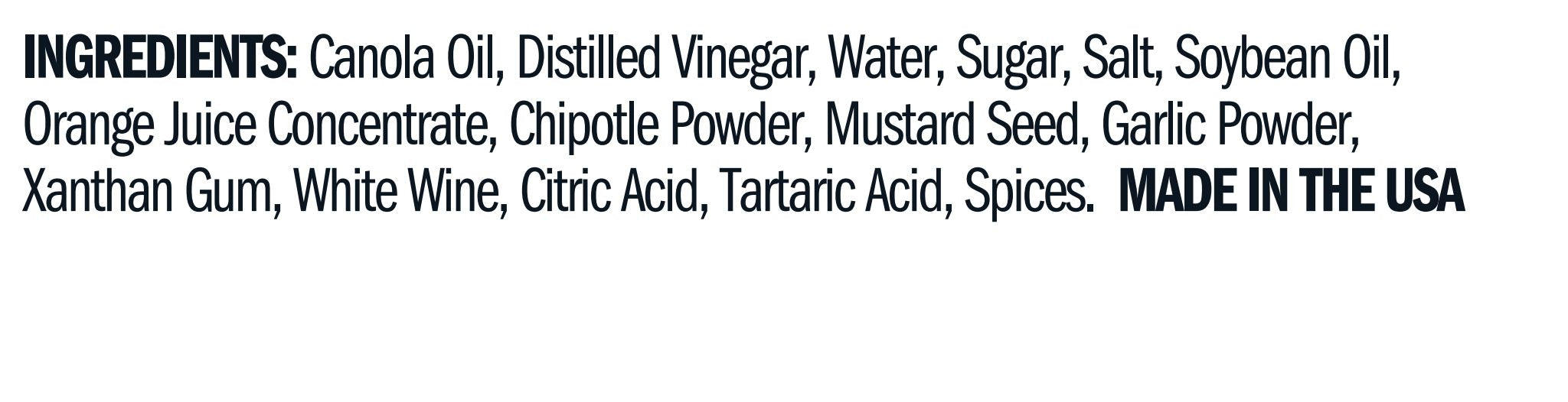 Ingredients for Spicy Chipotle 2 Pack