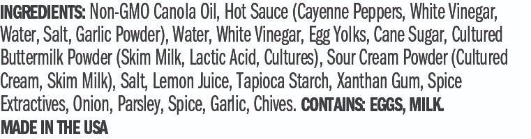 Ingredients for Buffalo Ranch Garnishing Squeeze - 7.75 oz