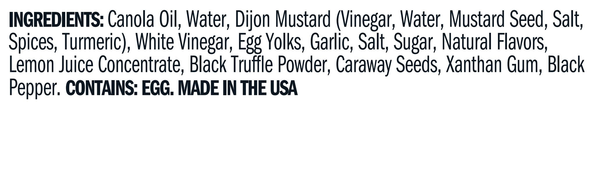 Ingredients for Truffle Aioli Garnishing Squeeze - 8 oz