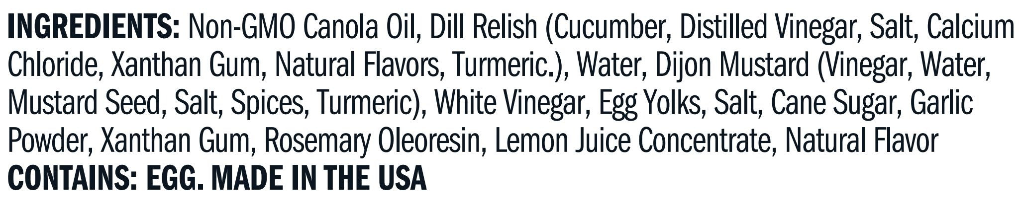 Ingredients for Dill Pickle Aioli Garnishing Squeeze - 7.75 oz