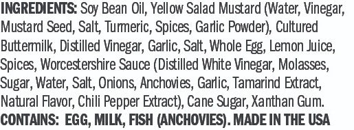 Ingredients for Creamy Garlic Mustard Garnishing Squeeze - 8.25 oz