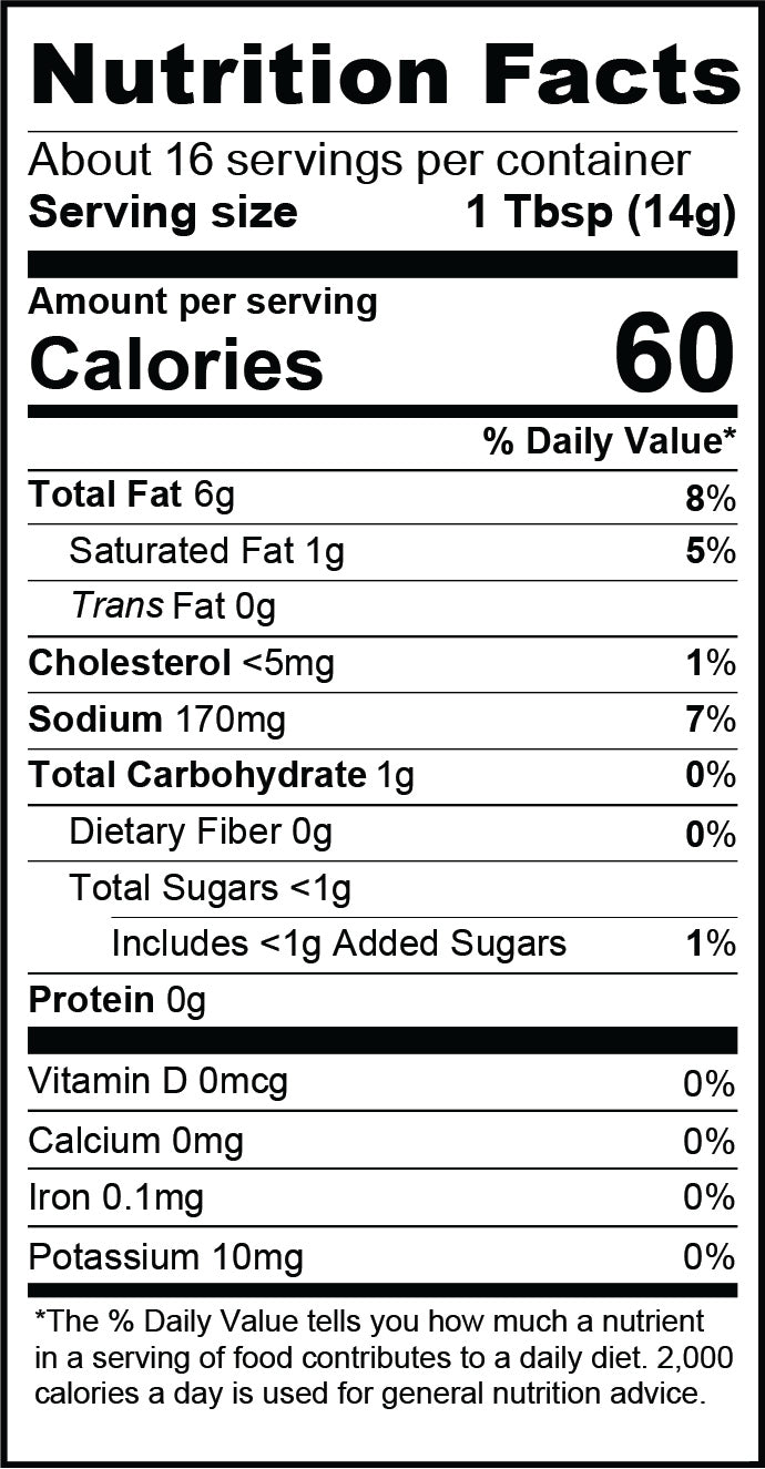Nutrition Facts for Avo Everything Aioli Squeeze
