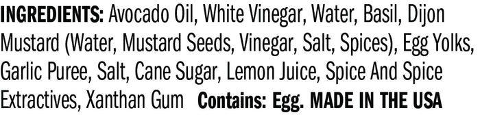 Ingredients for Avo Pesto Aioli Squeeze