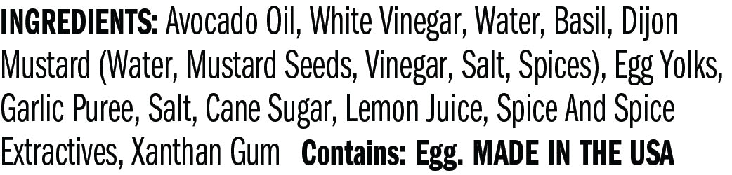 Ingredients for Avo Pesto Aioli 2 Pack