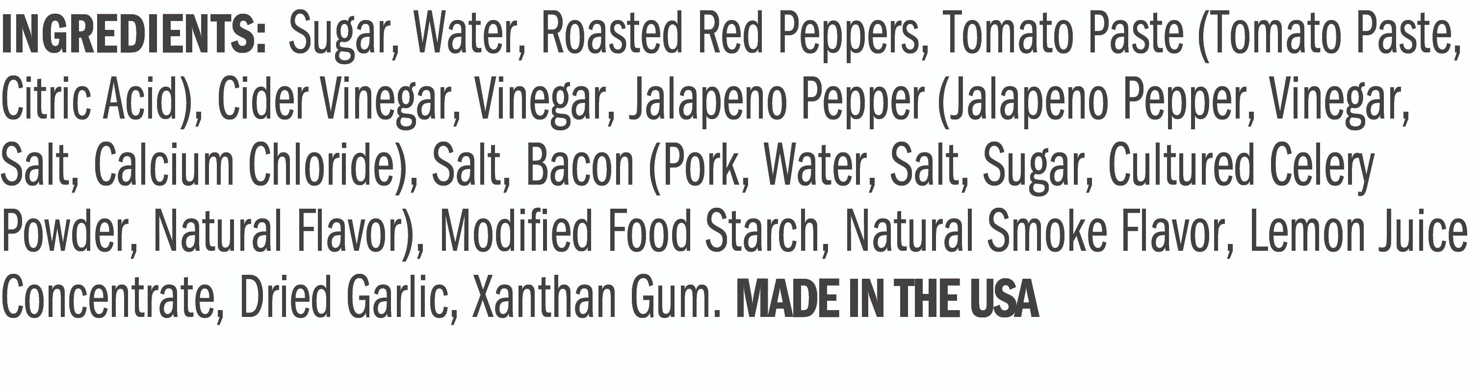 Ingredients for Hot Pepper Bacon Grill & Wing Squeeze - 16.5 oz