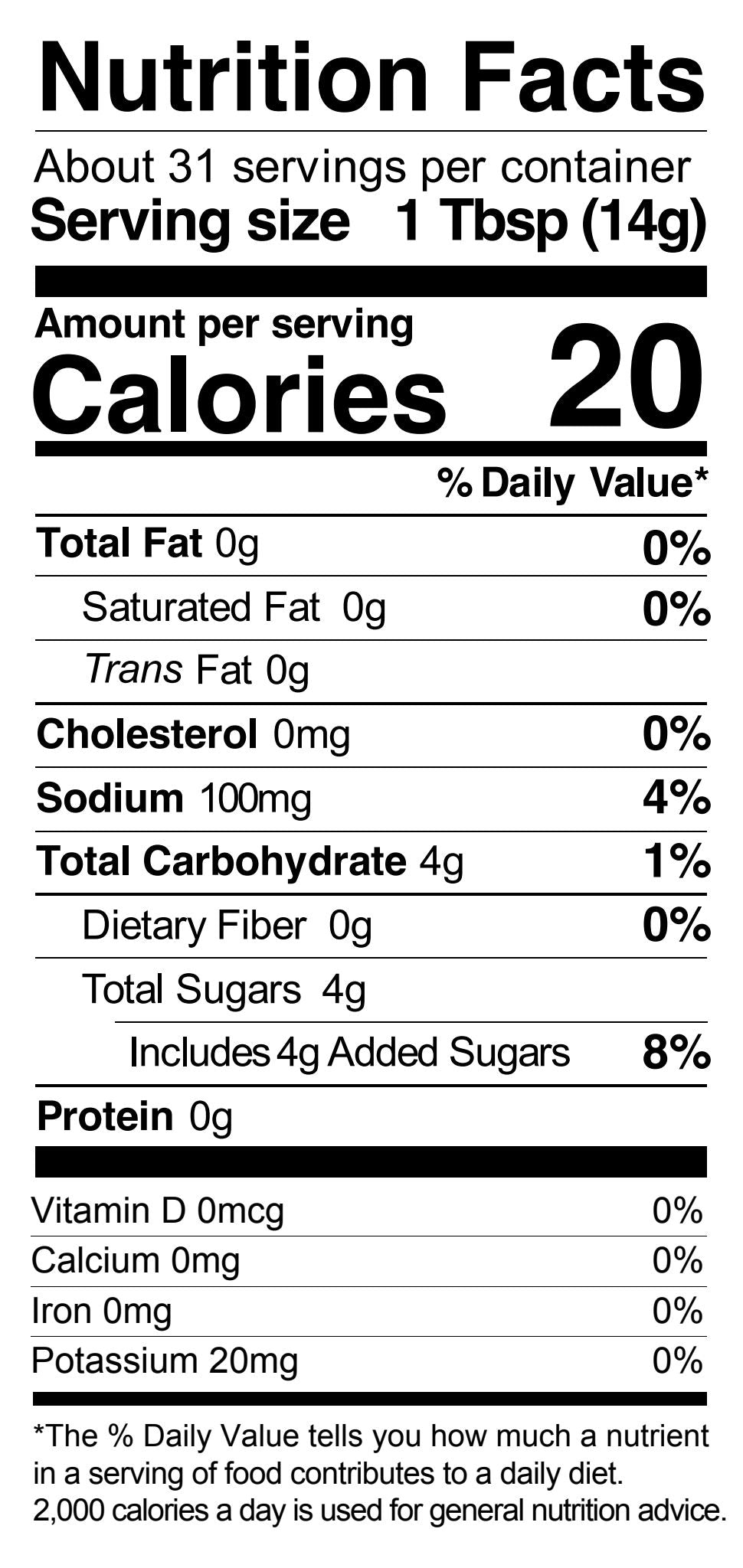 Nutrition Facts for Carnitas Grill & Wing Squeeze - 15.3 oz
