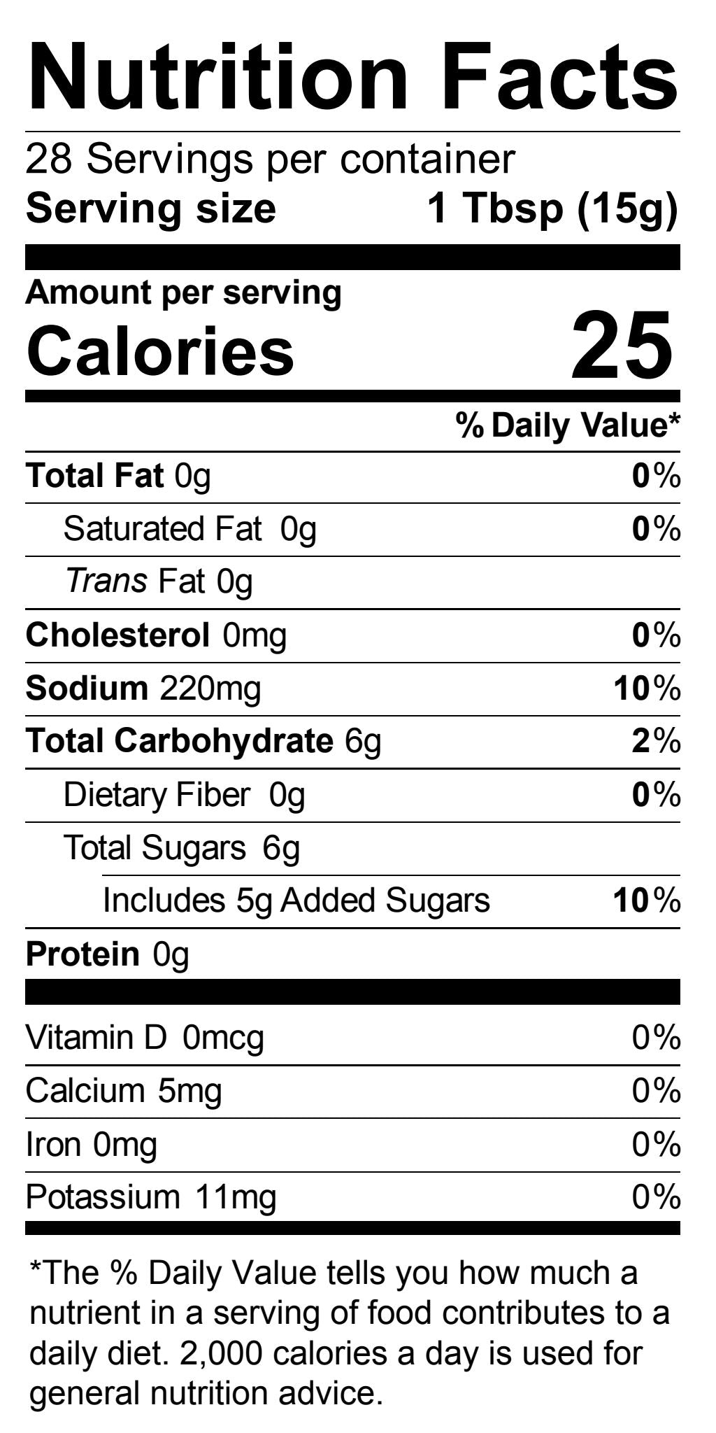 Nutrition Facts for Ginger, Miso and Honey Salad Dressing
