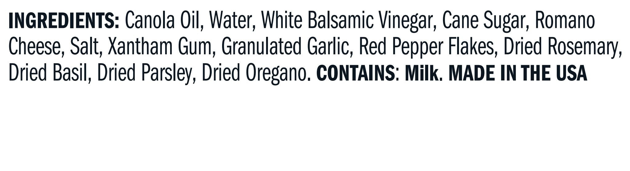 Ingredients for Creamy Italian White Balsamic Dressing