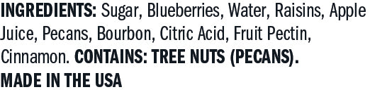 Ingredients for Blueberry Bourbon Pecan Jam 2 Pack