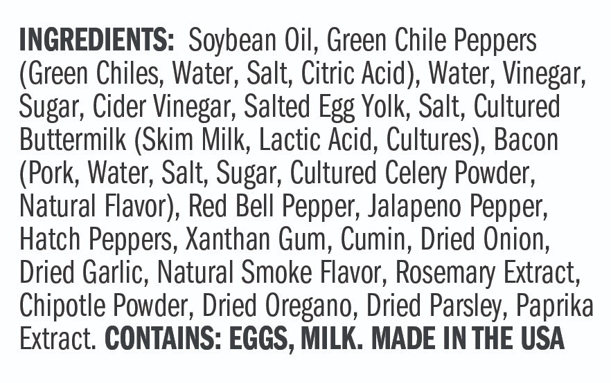 Ingredients for Hatch Chile Bacon Ranch Dip