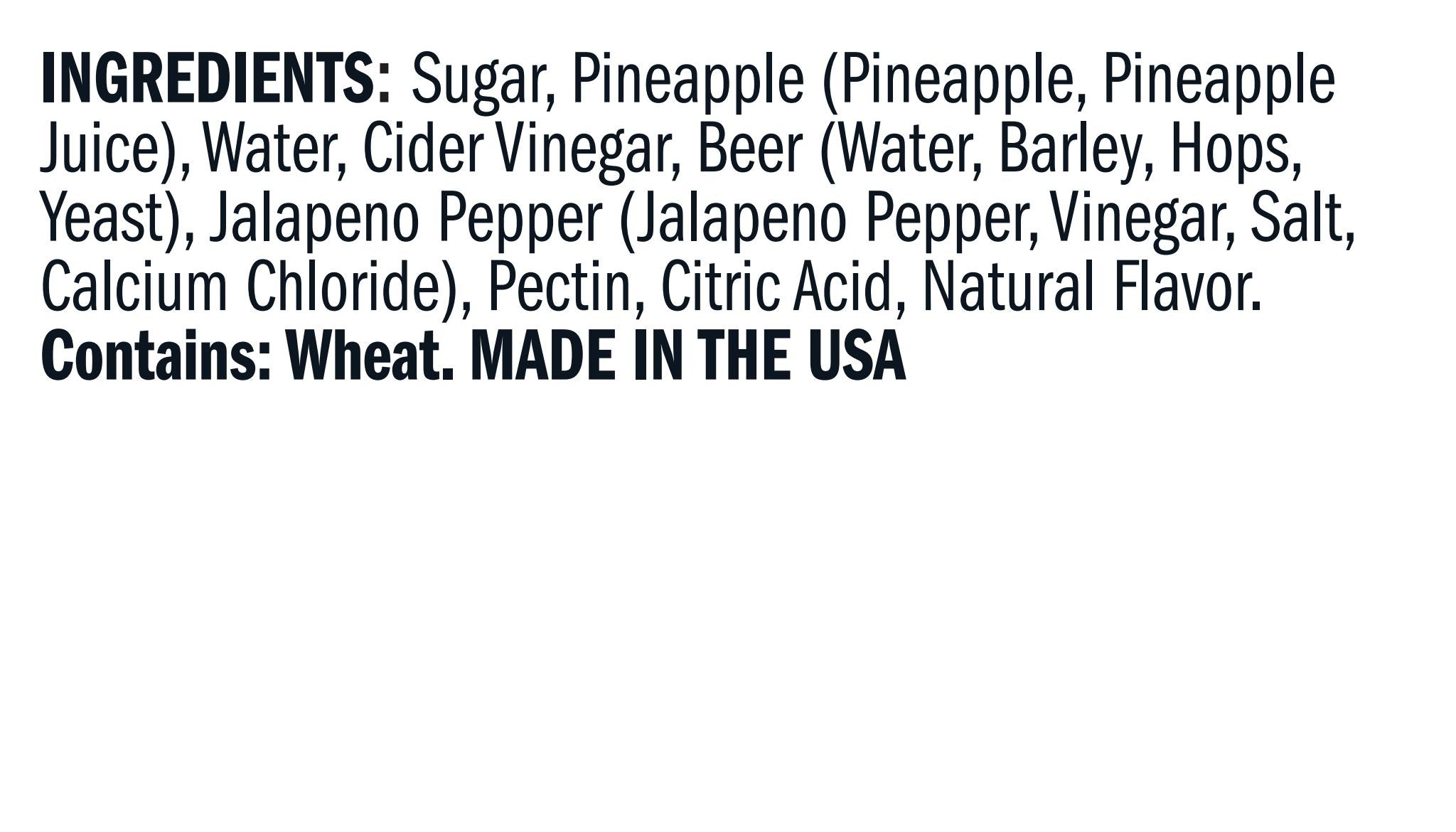 Ingredients for Amber Ale Pineapple Jalapeño Jam