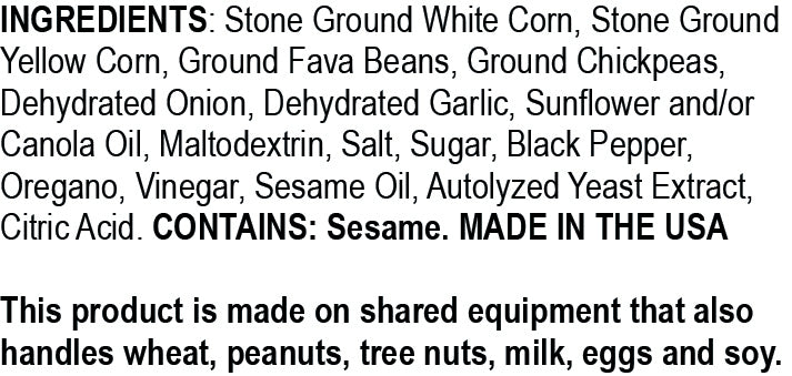 Ingredients for Greek Isle Falafel Chips