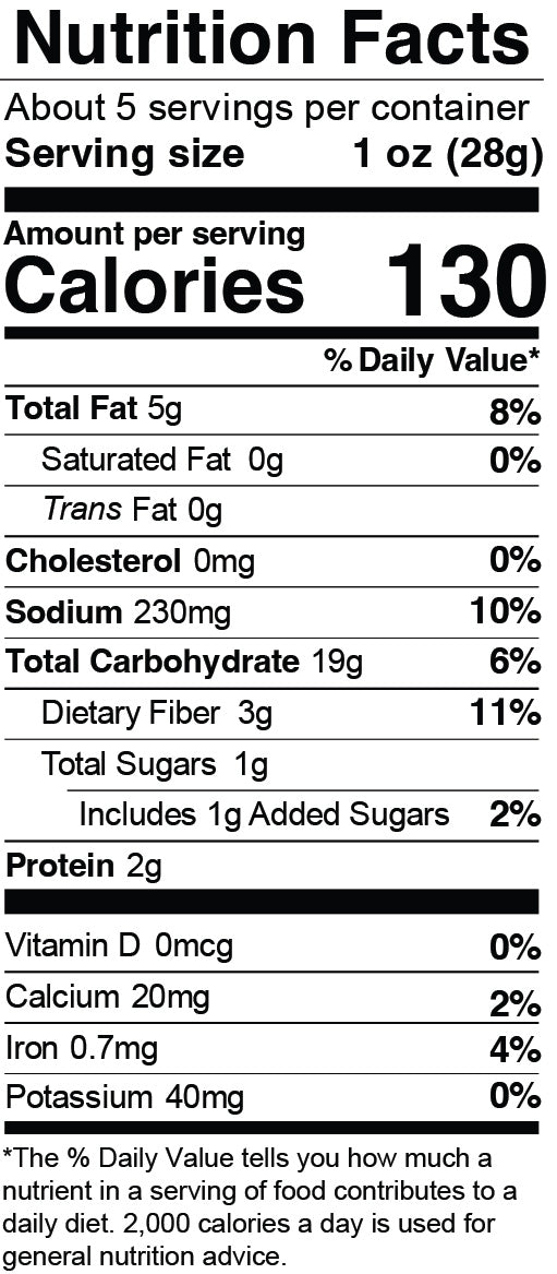 Nutrition Facts for Greek Isle Falafel Chips