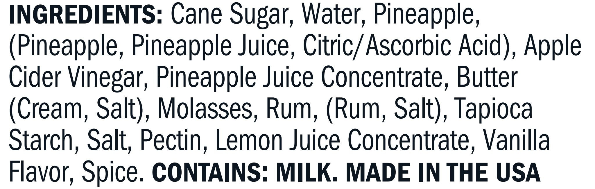 Ingredients for Pineapple Butter Rum Sauce