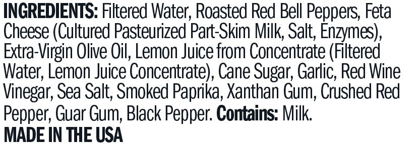 Ingredients for Roasted Red Pepper & Feta Dip