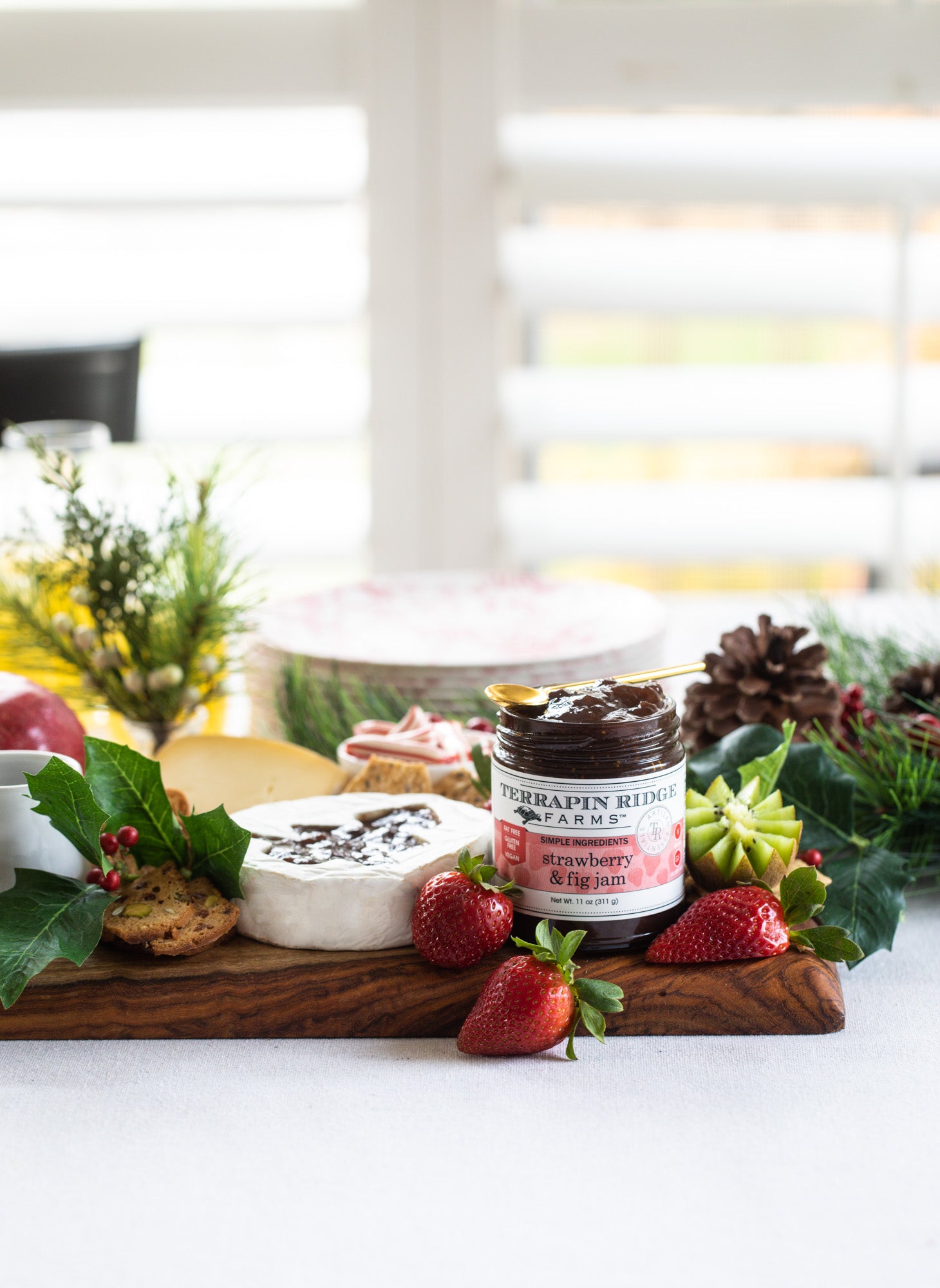 Strawberry and Fig Gourmet Jam breakfast charcuterie board